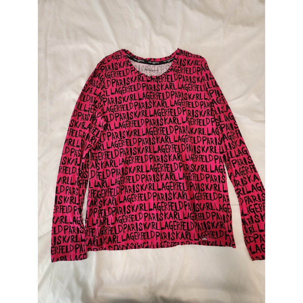 Karl Lagerfeld Hot Pink/Black Long Sleeved‎ Tunic. Womens L